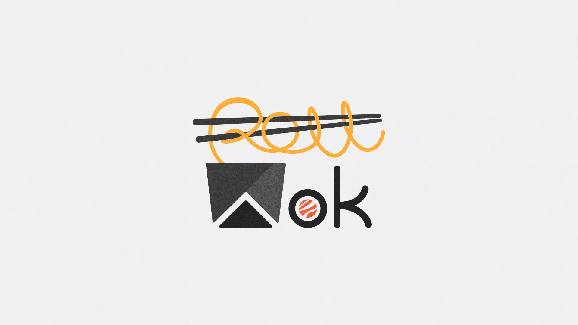 Разработка логотипа суши-бара «Roll Wok Club» в Плёсе
